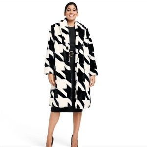 Women's Houndstooth Faux Fur Coat - Sergio Hudson x Target Black/White L